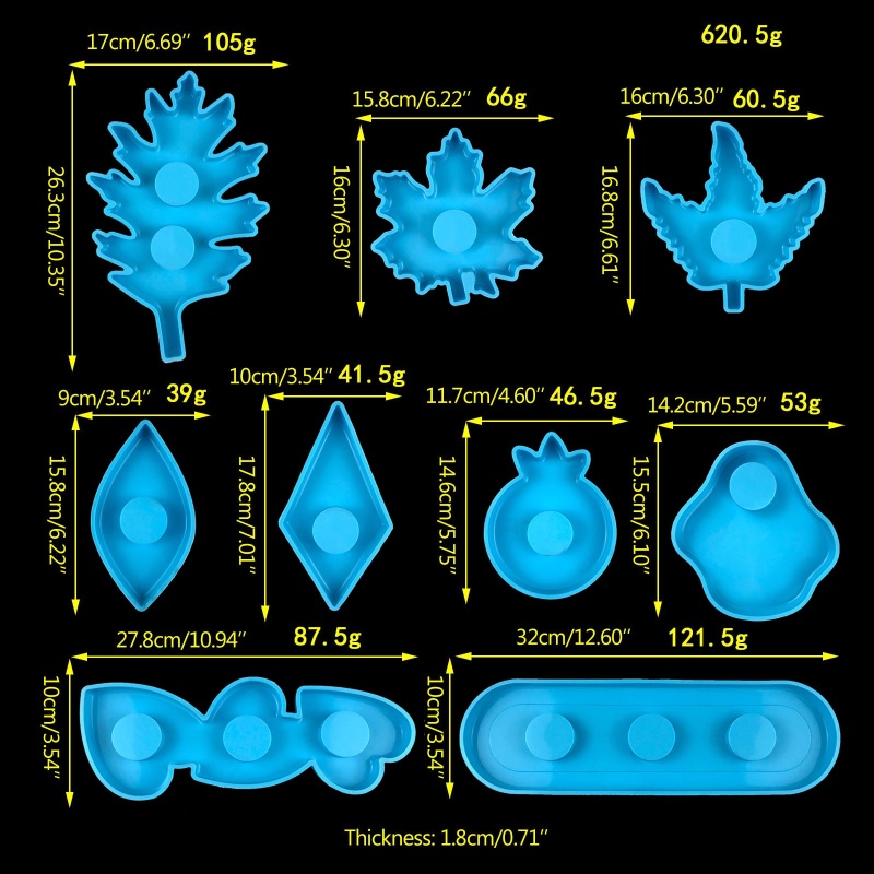 Khuôn Silicone Làm Nến Xà Phòng Hình Lá Phong
