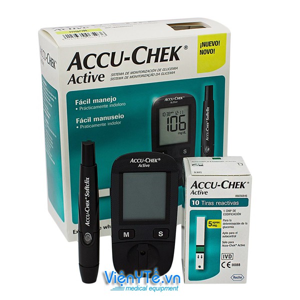 MÁY ĐO ĐƯỜNG HUYẾT, TIỂU ĐƯỜNG ACCU-CHEK ACTIVE (MẪU MỚI 2018)