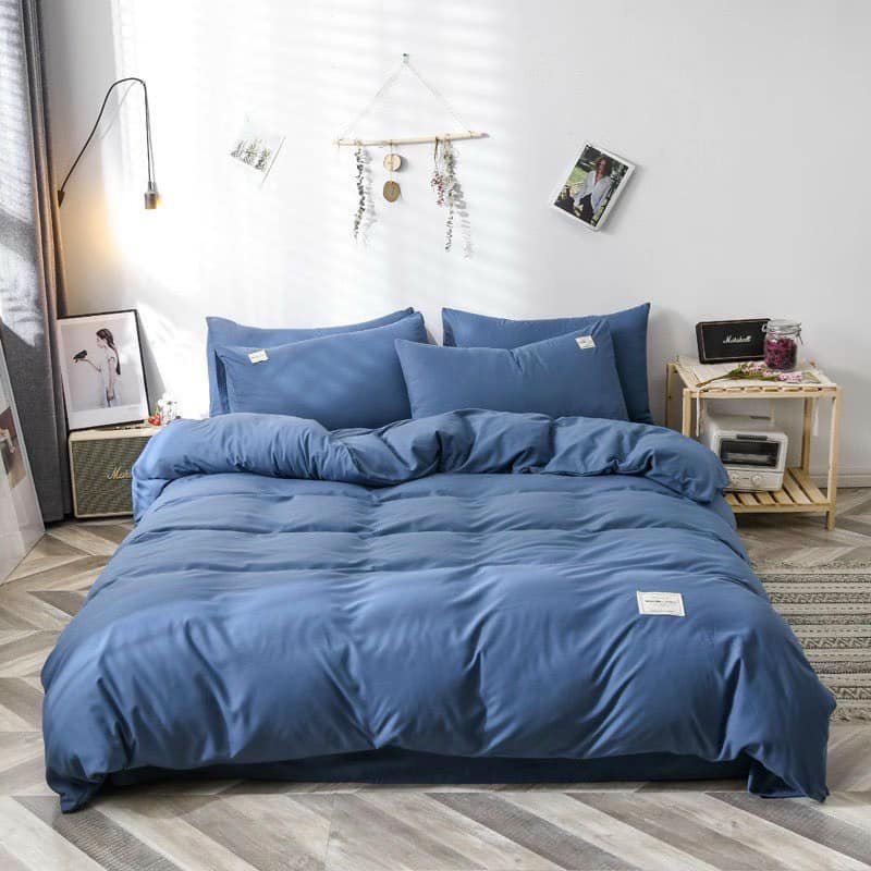 Bộ chăn ga gối cotton TiCi cao cấp KHÔNG BAI XÙ,  hàng nhập khẩu một màu - ( BO CHUN THEO YÊU CẦU) | BigBuy360 - bigbuy360.vn