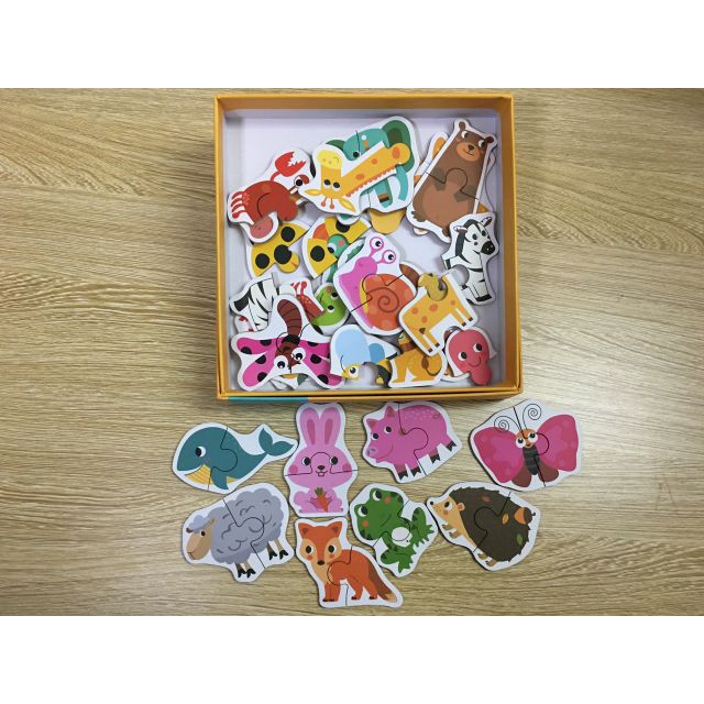 [HÀNG LOẠI 1] Bộ Puzzle 2 Mảnh Hộp Bìa Loại To Đẹp