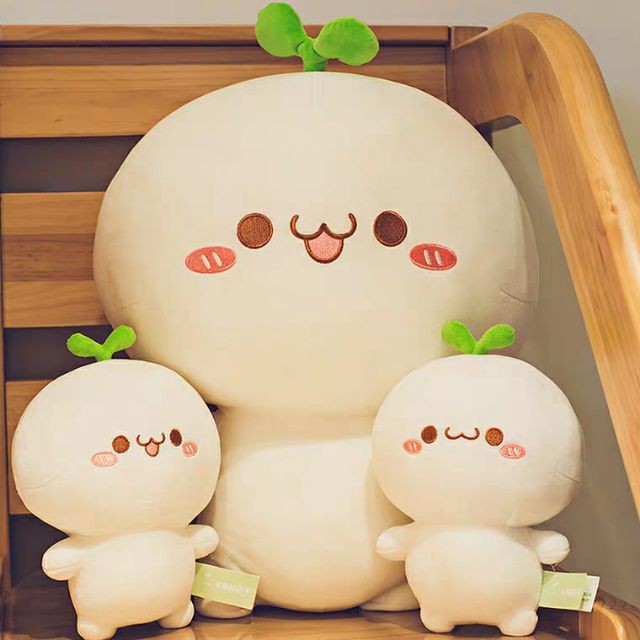 Gấu Bông Rau Mầm - Quà Tặng Cho Bé vải Nhung Mềm mịn, Mầm Cây Dễ Thương Chất Nhung 4 chiều