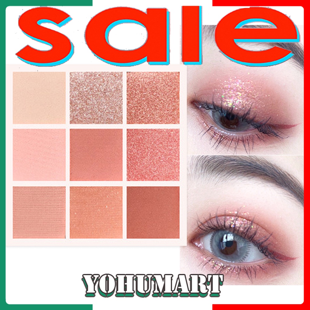 (Hàng Mới Về) Bảng Phấn Mắt 9 Màu Lì Và Ánh Ngọc Trai Kết Cấu Mịn Màng Lâu Trôi Cho Nữ