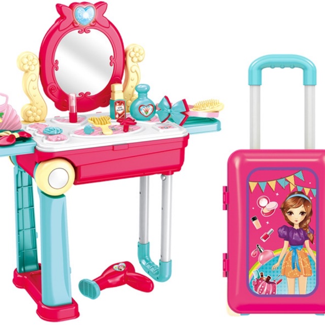 Vali kéo đồ chơi trang điểm cho bé có bánh xe