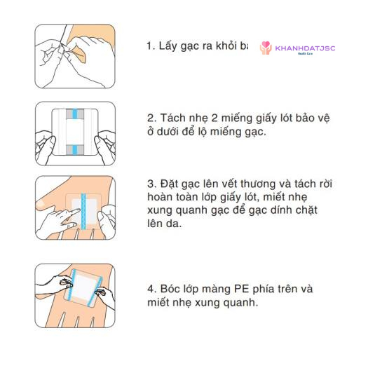 Băng film có gạc vô trùng HETIS FILM + PAD chống thấm nước, bảo vệ vết thương