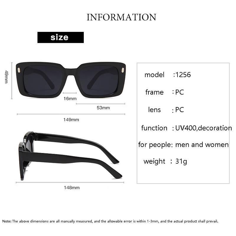 Kính Mát Gọng Vuông Nhỏ Phong Cách hip hop Thời Trang Cho Nam Và Nữ