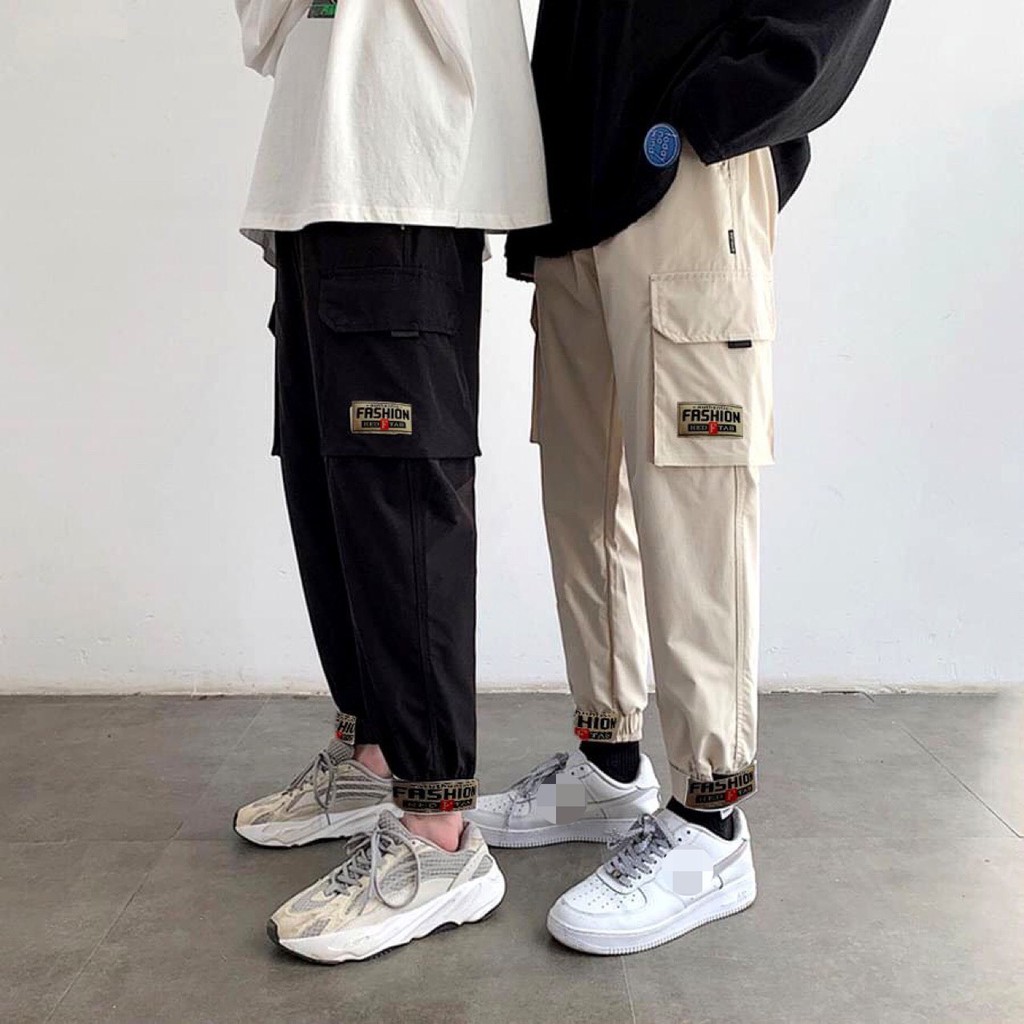 Quần jogger kaki túi hộp dán gấu siêu hot