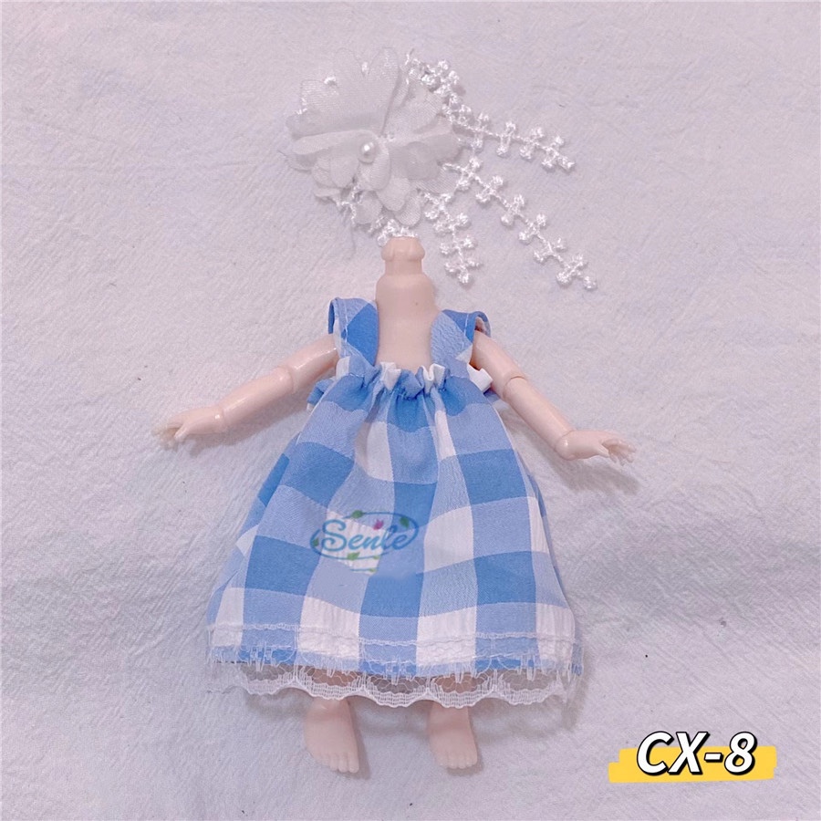 Set đầm búp bê BJD OB11 cỡ 16cm tỉ lệ 1/12 thích hợp làm quà tặng cho bé gái