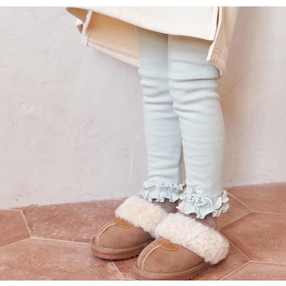 Quần legging gấu bèo Bebezoo thêu hoa