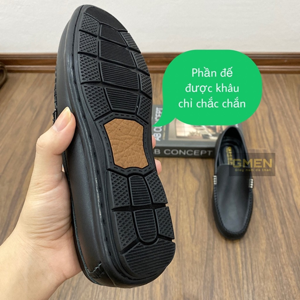 Giày da nam thiết kế da thật nguyên tấm đế cao su khâu chỉ bảo hành 1 năm TK0102
