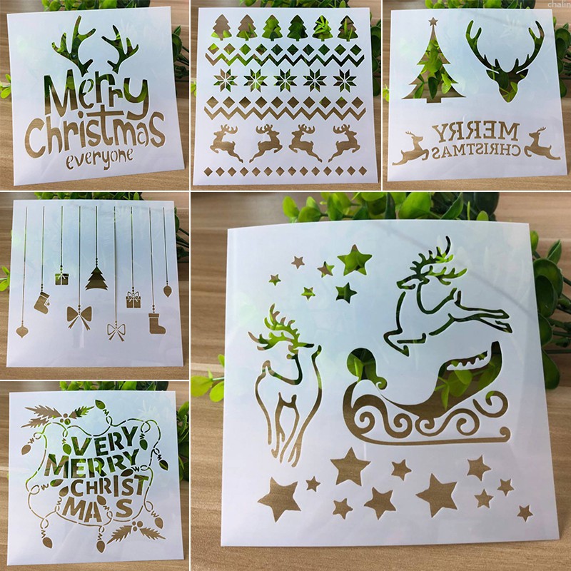 Bộ 6 Khuôn Cắt In Nổi Dùng Làm Scrapbook Theo Phong Cách Giáng Sinh