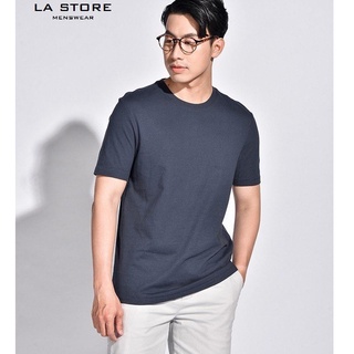 Áo thun trơn màu xanh navy xăm lai vải cotton 10S20TSH006 - LASTORE MENSWEAR
