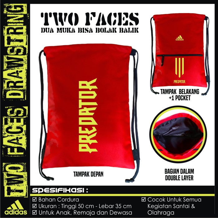Túi Dây Rút Thể Thao Adidas Predator 2f Màu Đỏ