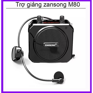 Loa trợ giảng Zansong M80 - Máy trợ giảng kèm micro cài tai không dây - Kết nối Bluetooth 4.2, AUX, USB, SD card, FM