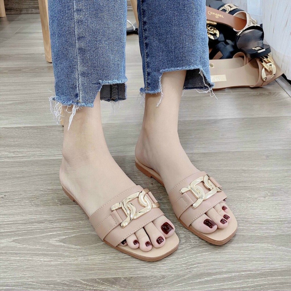 Dép da xích xịn mềm 2 màu