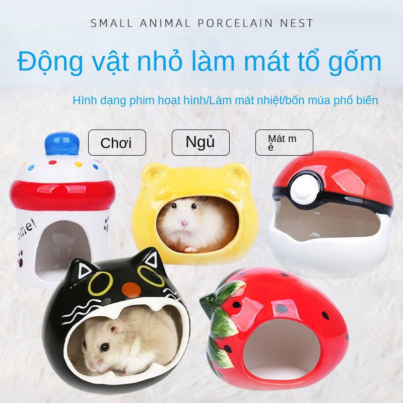 Hamster gốm yến làm mát ngôi nhà nhỏ ngủ wo elf bóng đá nhà vàng gấu bắn tỉa mat chăm sóc giờ