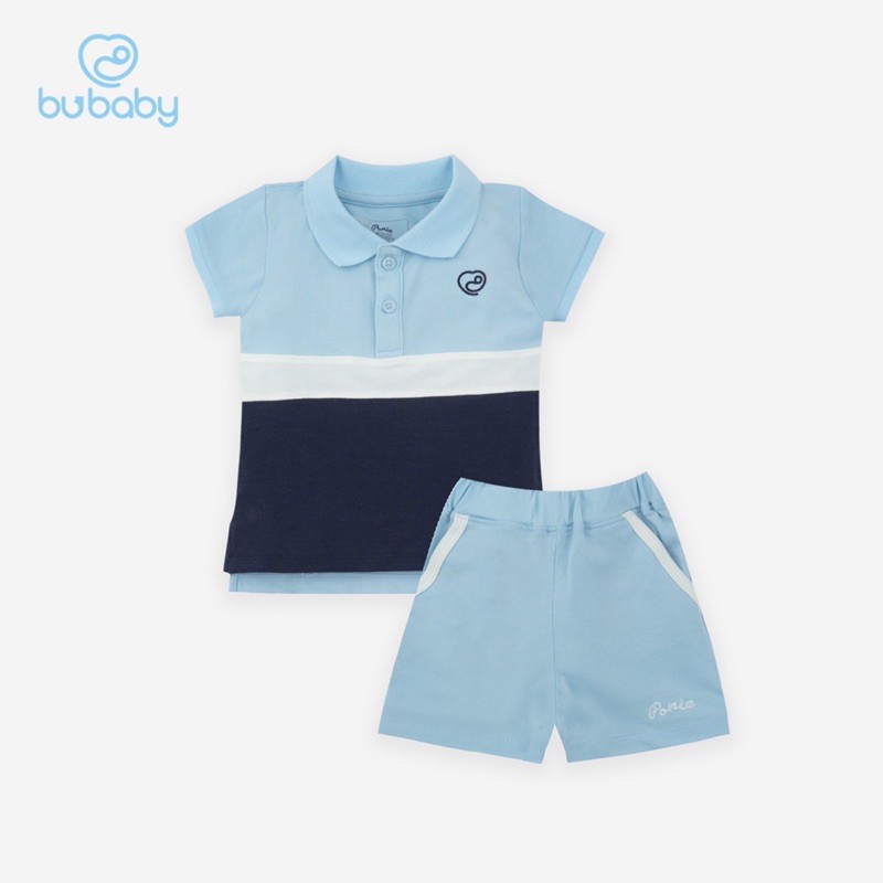 Bộ cộc tay cho bé kẻ Polo BUBABY 6M - 4y