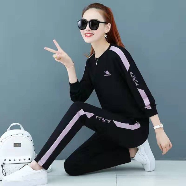 Bộ Đồ Thể Thao Tay Dài Dáng Ôm Phong Cách Hàn Quốc Thời Trang Thu Đông Cho Nữ