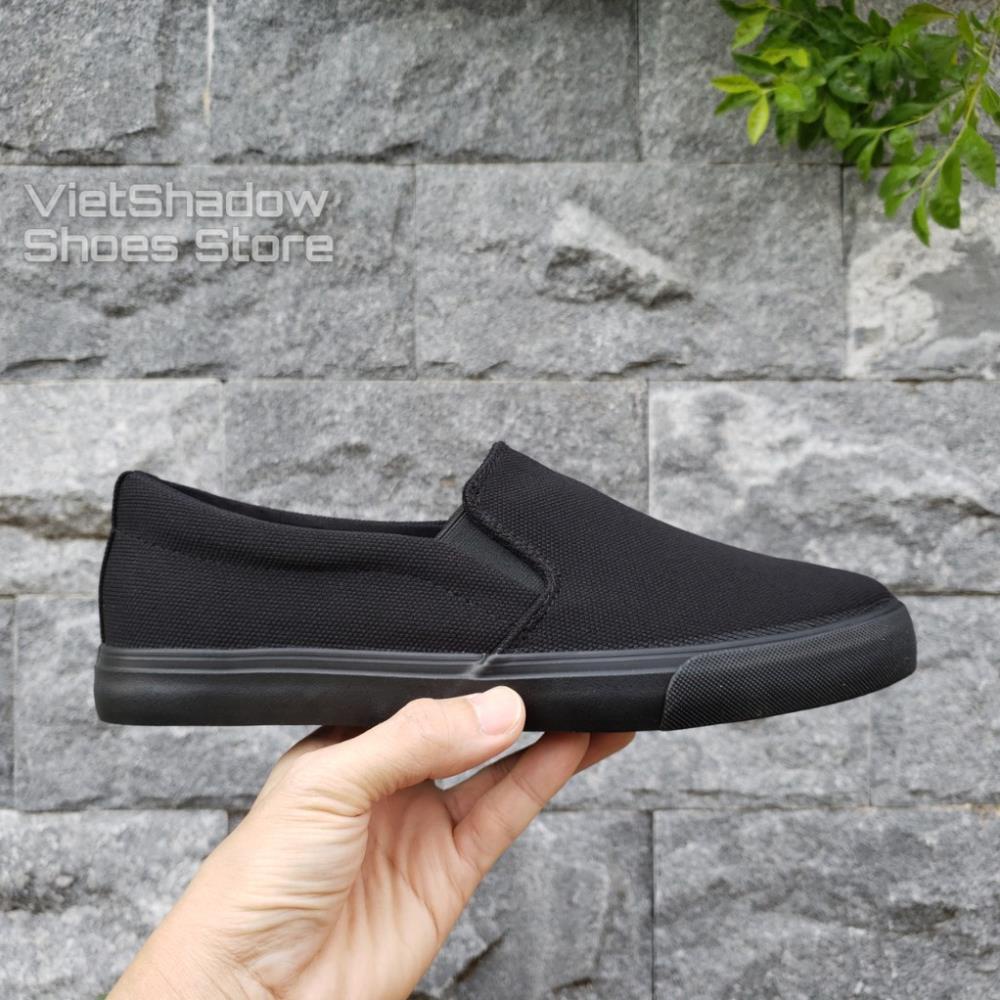 Slip on nam - Giày lười vải nam LEYO - Chất liệu vải polyester màu (đen) full và (xanh) than full - Mã SP A7522 TLA