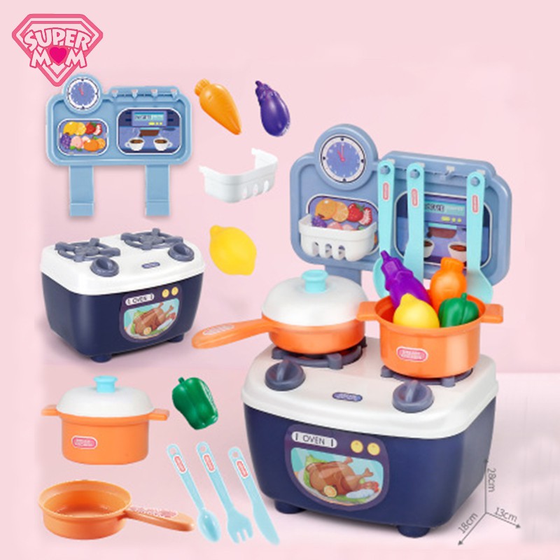 Bộ đồ chơi nấu ăn nhà bếp cho bé gái 12 chi tiết, nhựa nguyên sinh an toàn