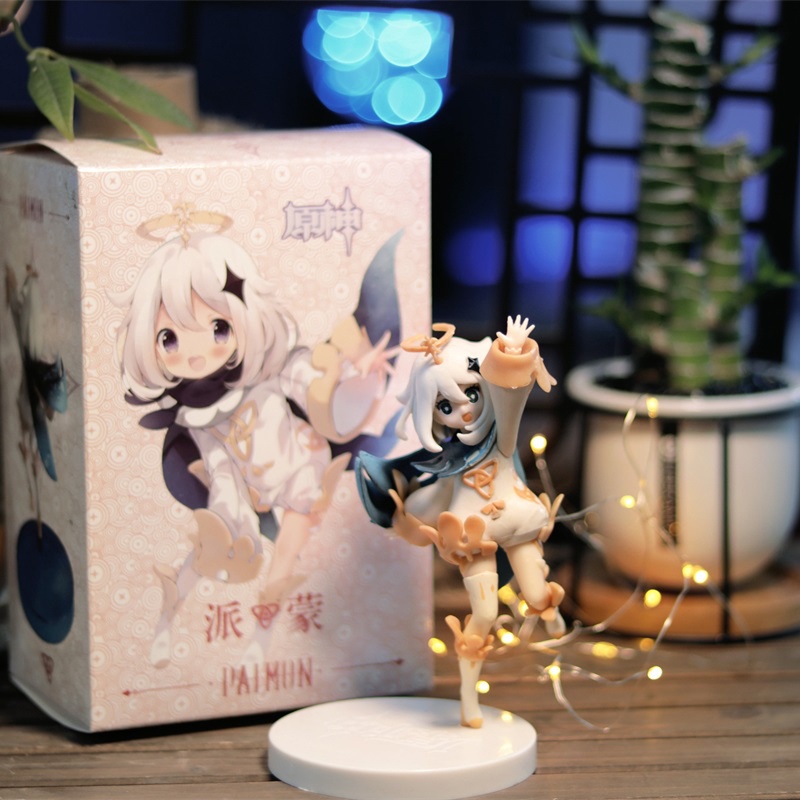 Mô Hình Búp Bê Nhân Vật Paimon Đang Ngồi Dễ Thương Bằng PVC Hai Chiều Kèm Hộp Màu