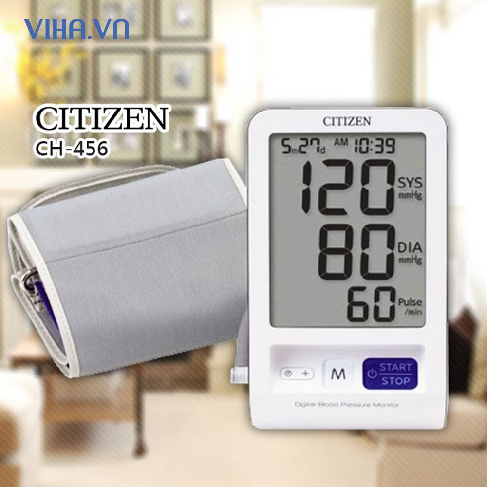 Máy đo huyết áp điện tử citizen ch-456 nhật bản- màn hình lớn - ảnh sản phẩm 2
