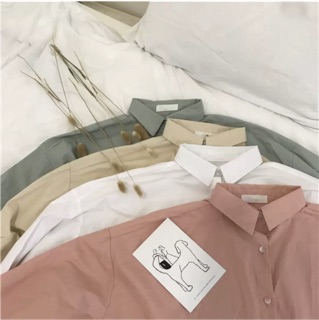 🌸ORDER 🌸 Áo sơ mi trơn Basic dáng oversize