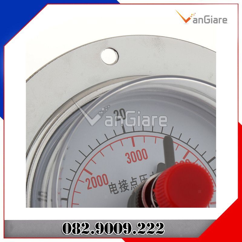 Đồng hồ đo áp suất 3 kim tiếp điểm điện chân ngang, mặt 100