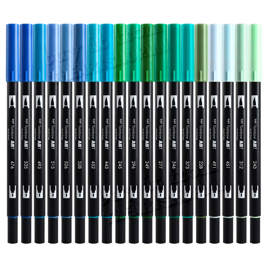 THEARTSHOP Bút cọ TOMBOW ABT dual brush pens - tone màu Xanh và Xanh lá