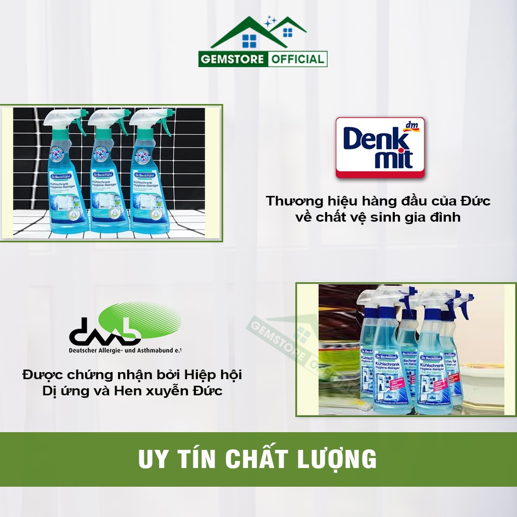 Dung dịch vệ sinh tủ lạnh DR BECKMANN chai xịt 250ml - nhập Đức