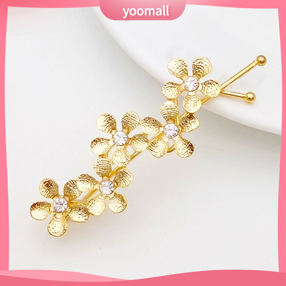 Yomall♡ Kẹp Tóc Hoa Đính Đá Lấp Lánh Cho Nữ