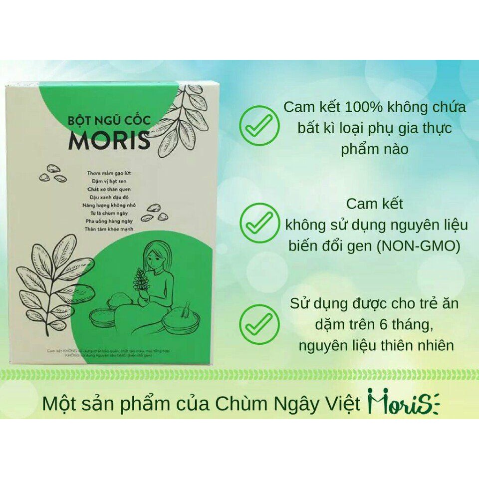 Combo 2 bột ngũ cốc Chùm ngây Moris
