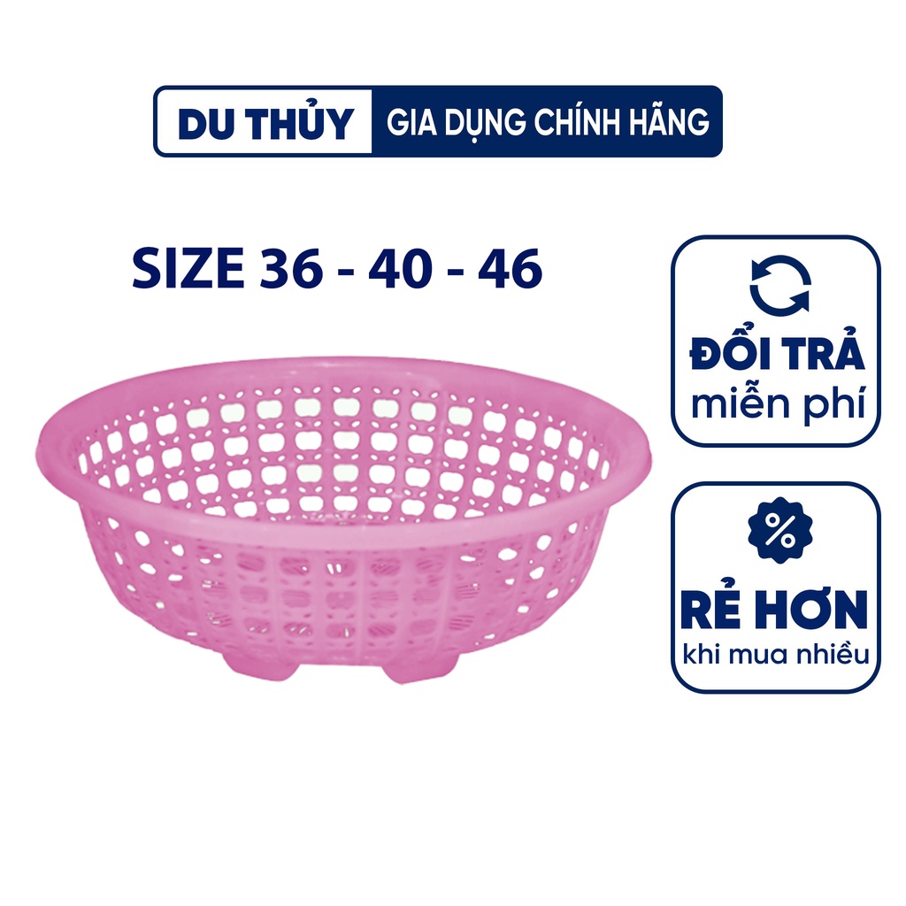 Rổ nhựa tròn lỗ lớn size 36-40-46 cm thương hiệu việt thành, hàng chính hãng của gia dụng Du Thủy