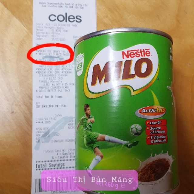 Hộp Bột Nestle MiLo Úc 460g