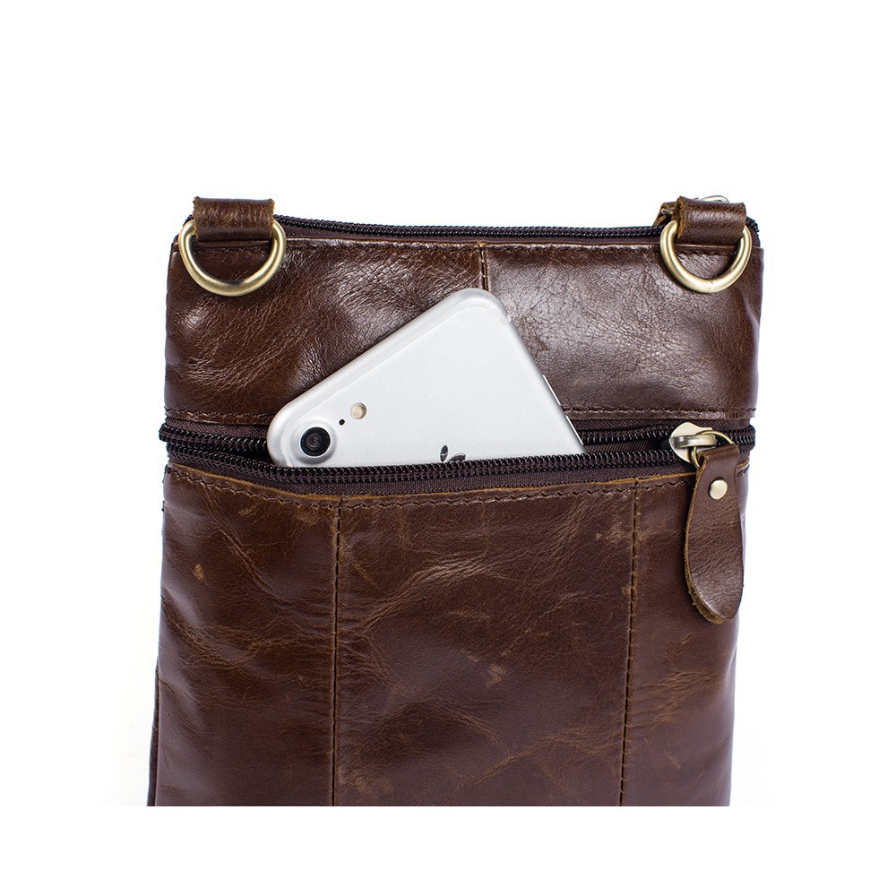 Túi đeo chéo chất liệu da bò cổ điển cho nam