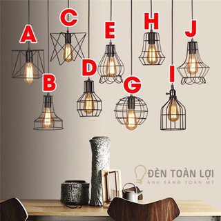 Đèn thả trang trí rọ sắt đơn giản (gồm bóng)