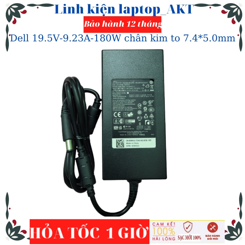 Sạc Laptop Dell 19.5V-9.23A-180W-ZIN chân kim to Alienware17-R2 M15X R1 M15X R2 M15X R3 M15X Dell Precision M4600 M4800