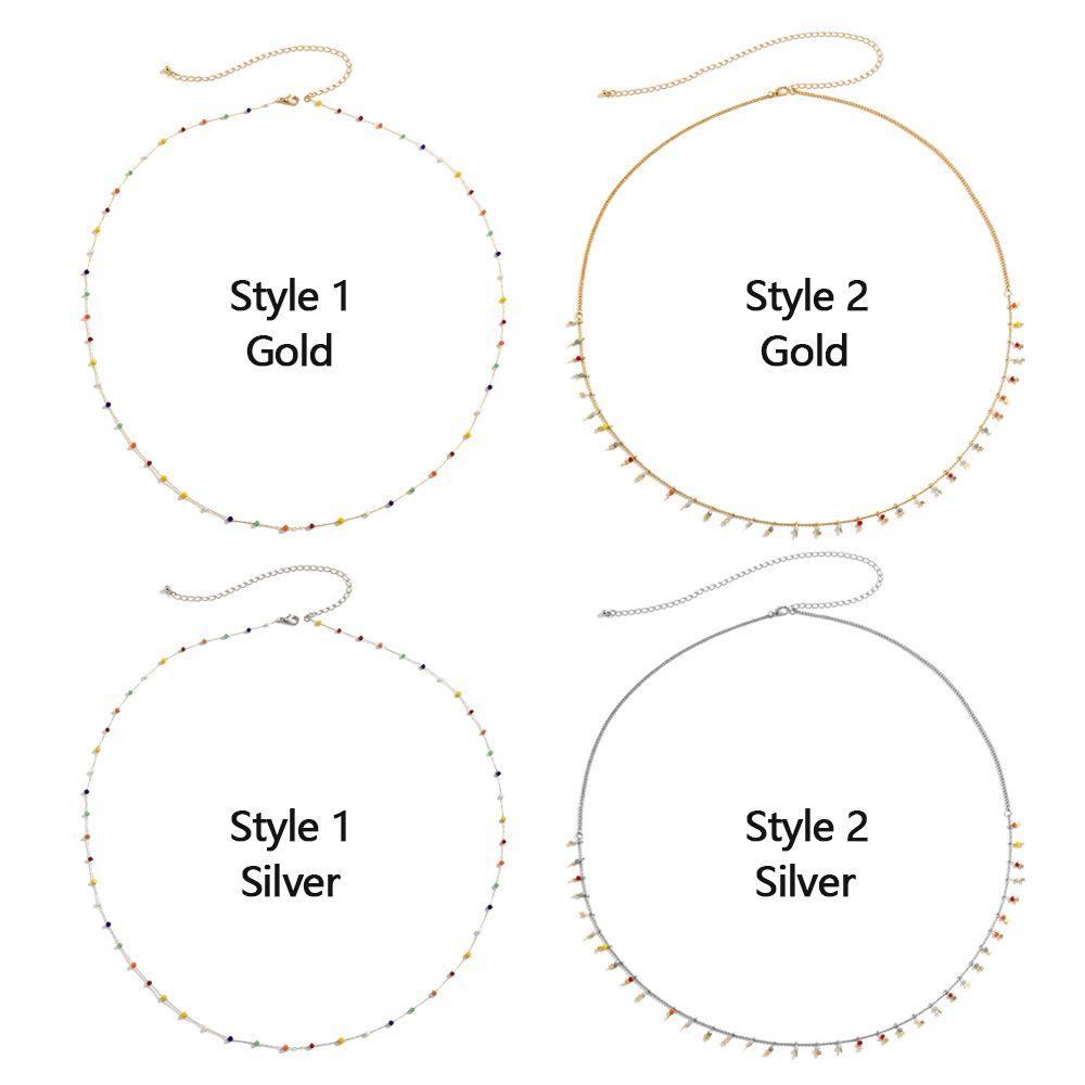 Dây Đeo Thắt Lưng Xỏ Hạt Tròn Nhiều Màu Sắc Cho Nữ