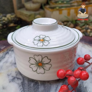 Âu thố sứ đựng súp chưng yến - bát sứ có nắp đựng muối gia vị nàng gốm bát tràng