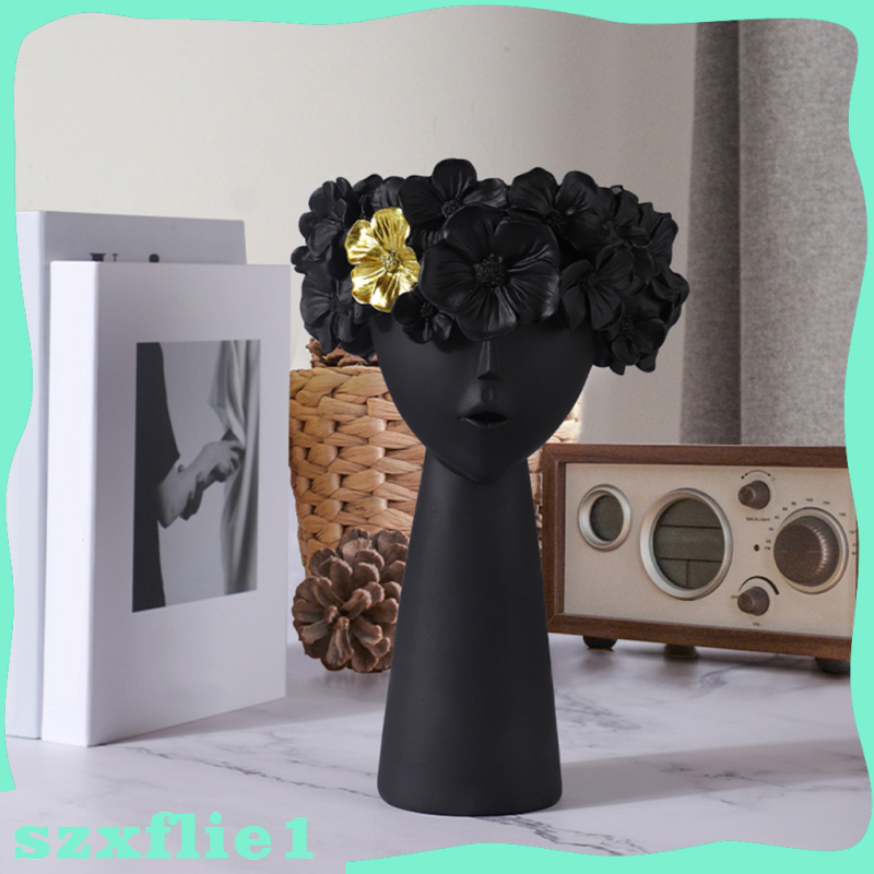 [🔥Hot Sale🔥] Women Head Shape Flower Vase Planter Pot Office TV Shelf Photo Prop Decor