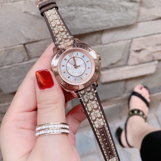 Đồng Hồ Coach Nữ Dây Da 35mm - Vàng Hồng - Chính Hãng