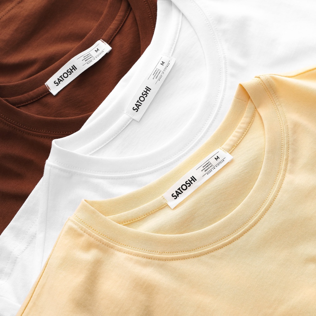 Áo thun nam Satoshi tay ngắn cổ tròn đơn giản SATS88 vải cotton 2 chiều thoáng mát nhiều màu