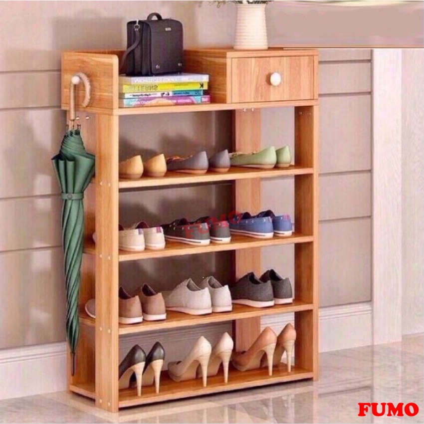 Kệ giày gỗ đựng giày dép 5 tầng có ngăn kéo chất lượng cao giá rẻ FUMO HH012