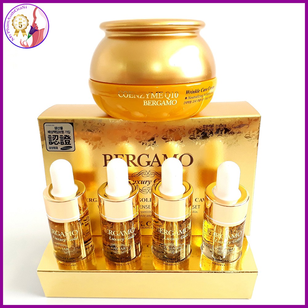 Bộ Serum và Kem dưỡng Bergamo Luxury Gold chống lão hóa và dưỡng ẩm da Hàn Quốc