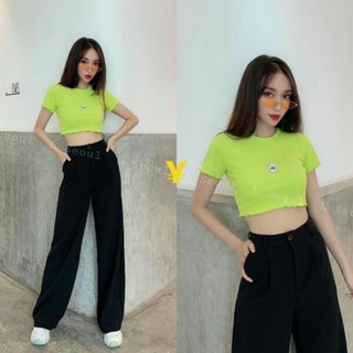 Áo croptop thêu hoa cúc
