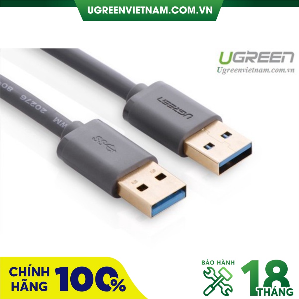 Cáp USB 3.0 hai đầu đực dài 2m chính hãng Ugreen 10371 cao cấp