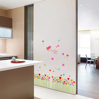 Decal trang trí chân tường cây cỏ hình trái tim cho bé SK7098