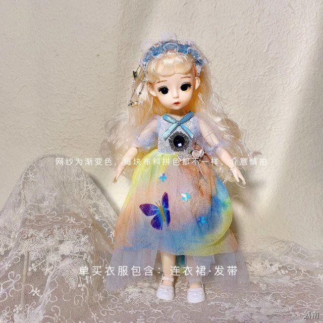 ┅✗◐30 cm bộ công chúa Barbie 27 khớp 3D mắt thật bjd búp bê quà tặng sinh nhật cô gái đồ chơi