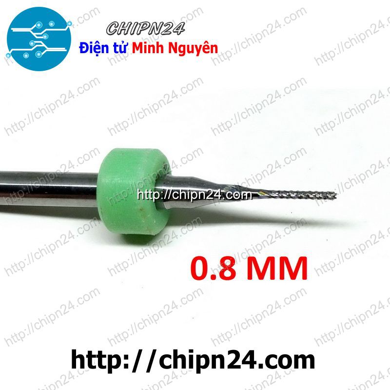[1 CÂY] Mũi phay mạch in CNC 0.8mm (Mạch điện tử, PCB)