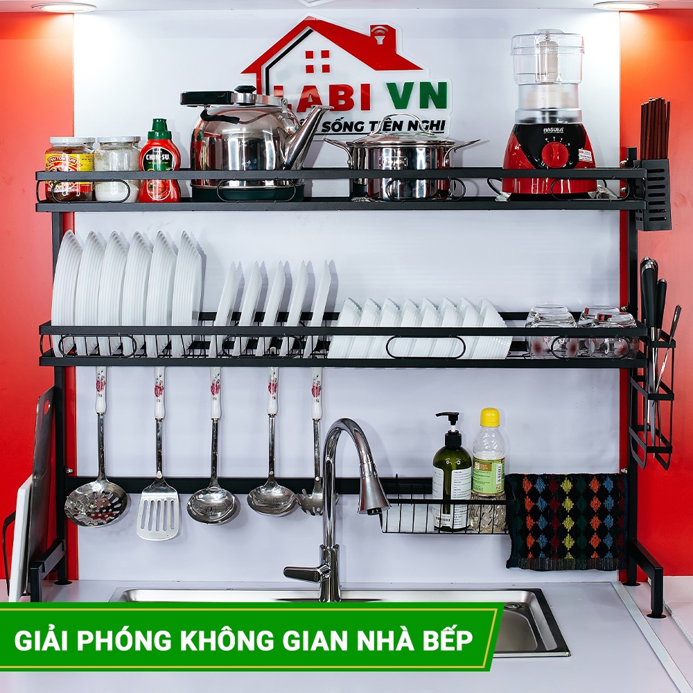 Kệ úp chén bát, giá để đồ rửa bát đĩa nhà bếp đa năng chất liệu sơn tĩnh điện cao cấp LABI VN LB065