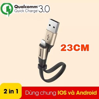 DÂY CÁP SẠC LIGHTNING VÀ MICRO USB BASEUS 23CM CHÍNH HÃNG [NEW 100%]